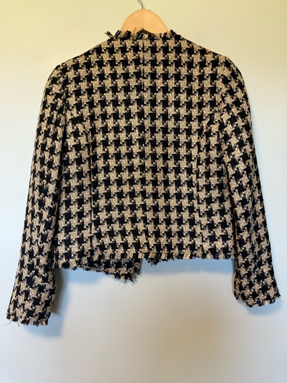 Mango Black and Cream Houndstooth Tweed Blazer - Picture 9 of 9
